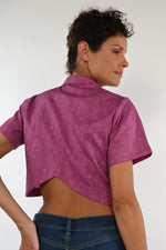 Fuchsia cotton short shirt