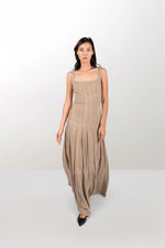 Viscose dress with vertical bands