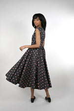 Midi dress with polka