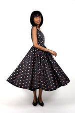 Midi dress with polka