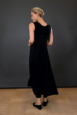 Hand-Smocked Black Viscose Dress