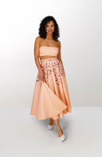 Organic cotton cream long skirt