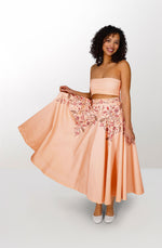 Organic cotton cream long skirt