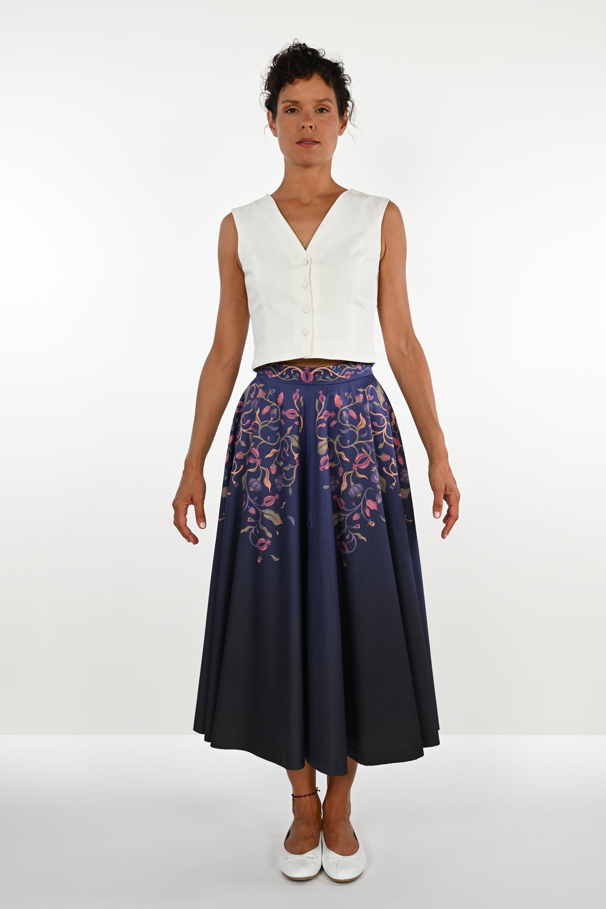 Organic cotton blue long skirt