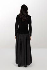 Long dress in velour and Tencel®