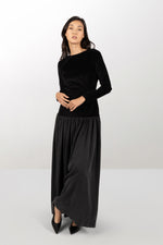 Long dress in velour and Tencel®