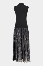 Wool cardigan and chiffon skirt set