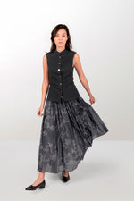 Wool cardigan and chiffon skirt set