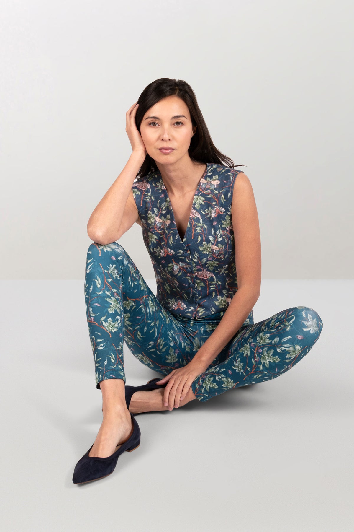 Cotton twill waistcoat « Butterfly »