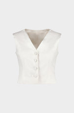Gilet blanc en gabardine