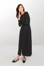 Viscose long dress with lace