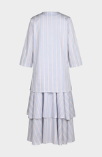 Striped cotton A-line dress with petticoat