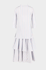 Striped cotton A-line dress with petticoat