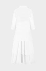 White cotton A-line dress with petticoat