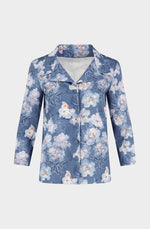 Azalea blue cotton 3/4 sleeved shirt