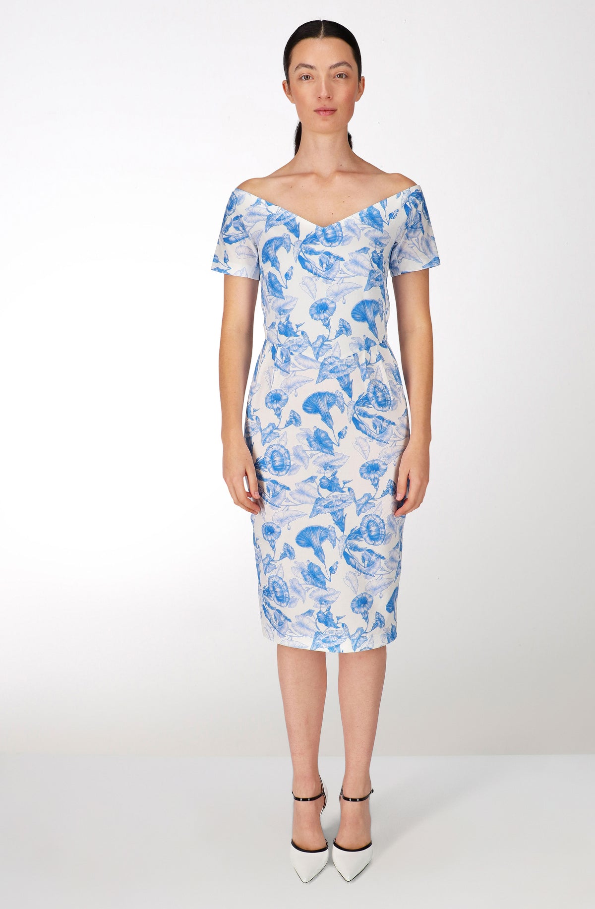 Blue trumpets pen cotton dress