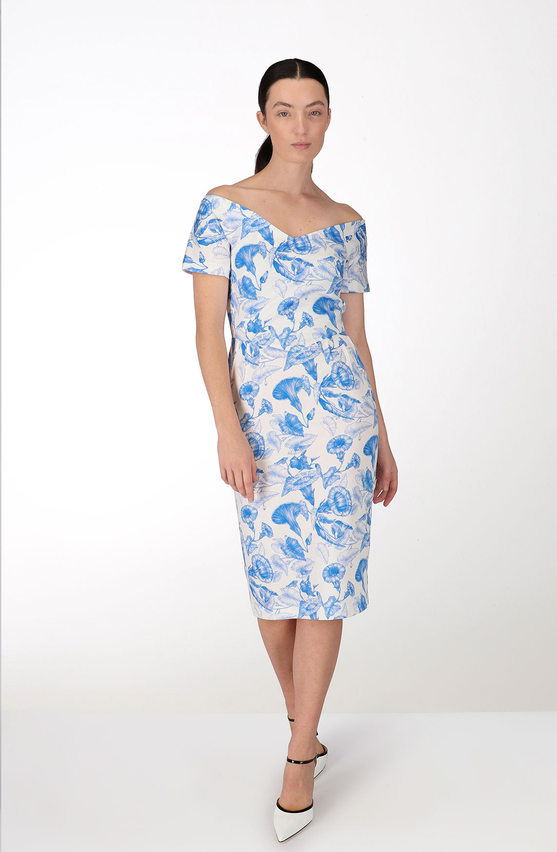 Blue trumpets pen cotton dress