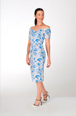 Blue trumpets pen cotton dress