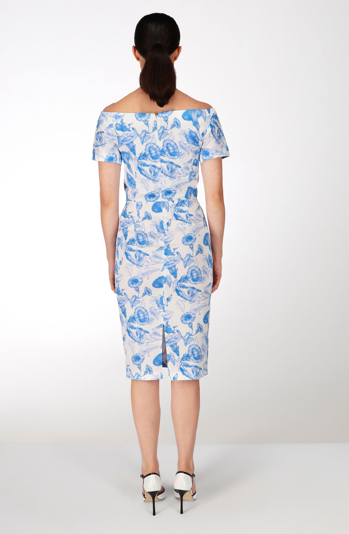 Blue trumpets pen cotton dress