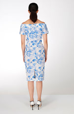 Blue trumpets pen cotton dress