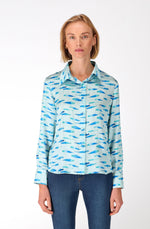 Blue fish silk shirt