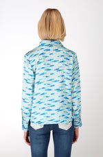 Blue fish silk shirt