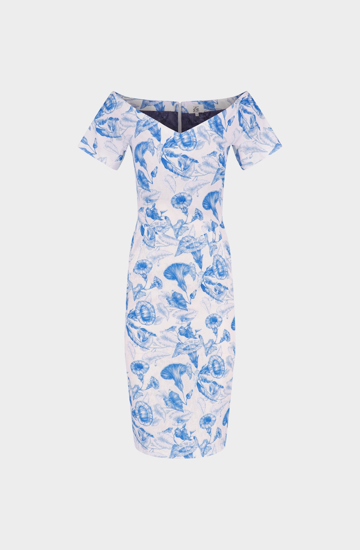 Blue trumpets pen cotton dress