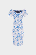 Blue trumpets pen cotton dress