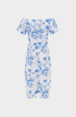 Blue trumpets pen cotton dress