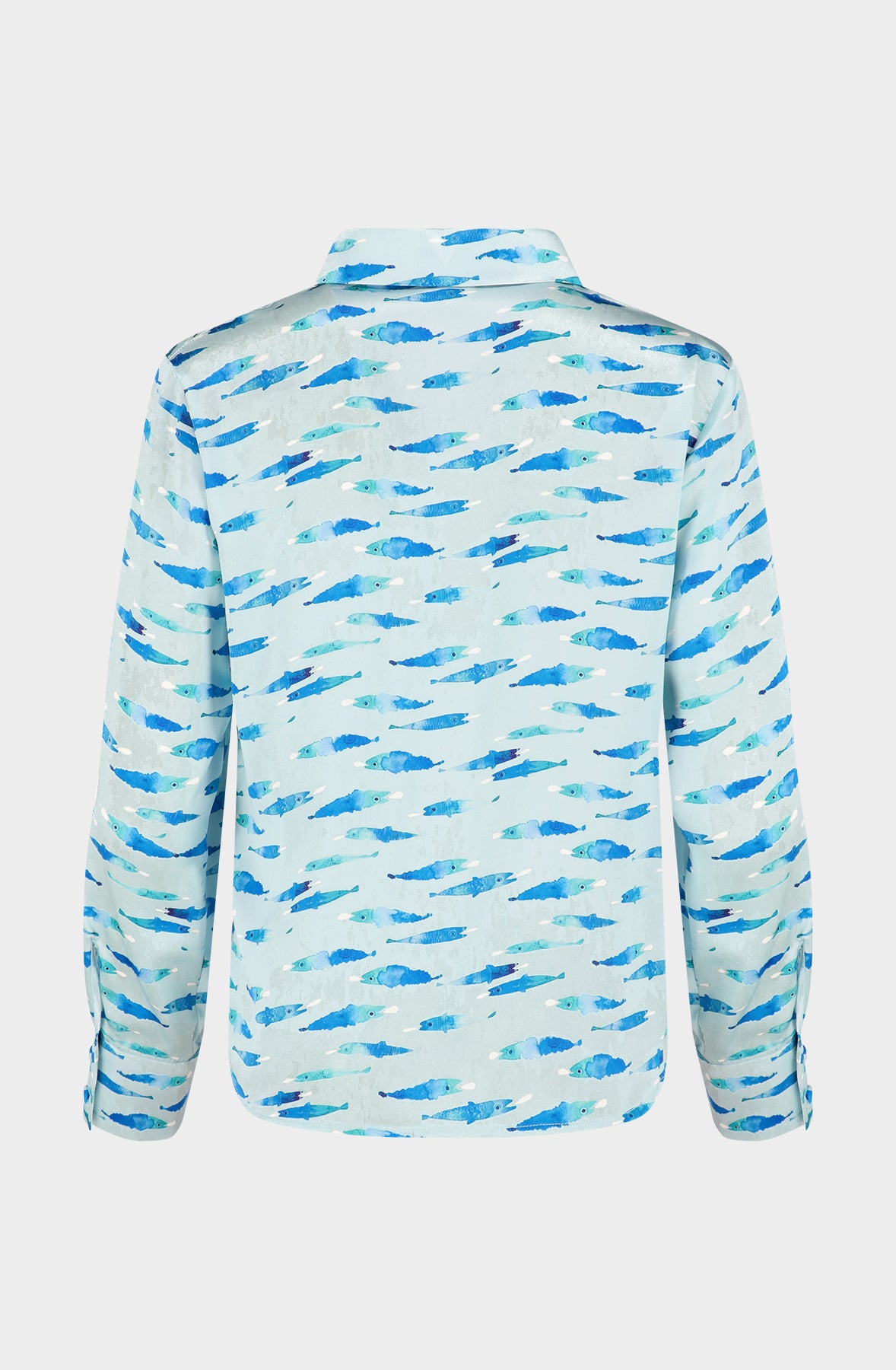 Blue fish silk shirt