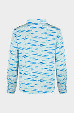 Blue fish silk shirt