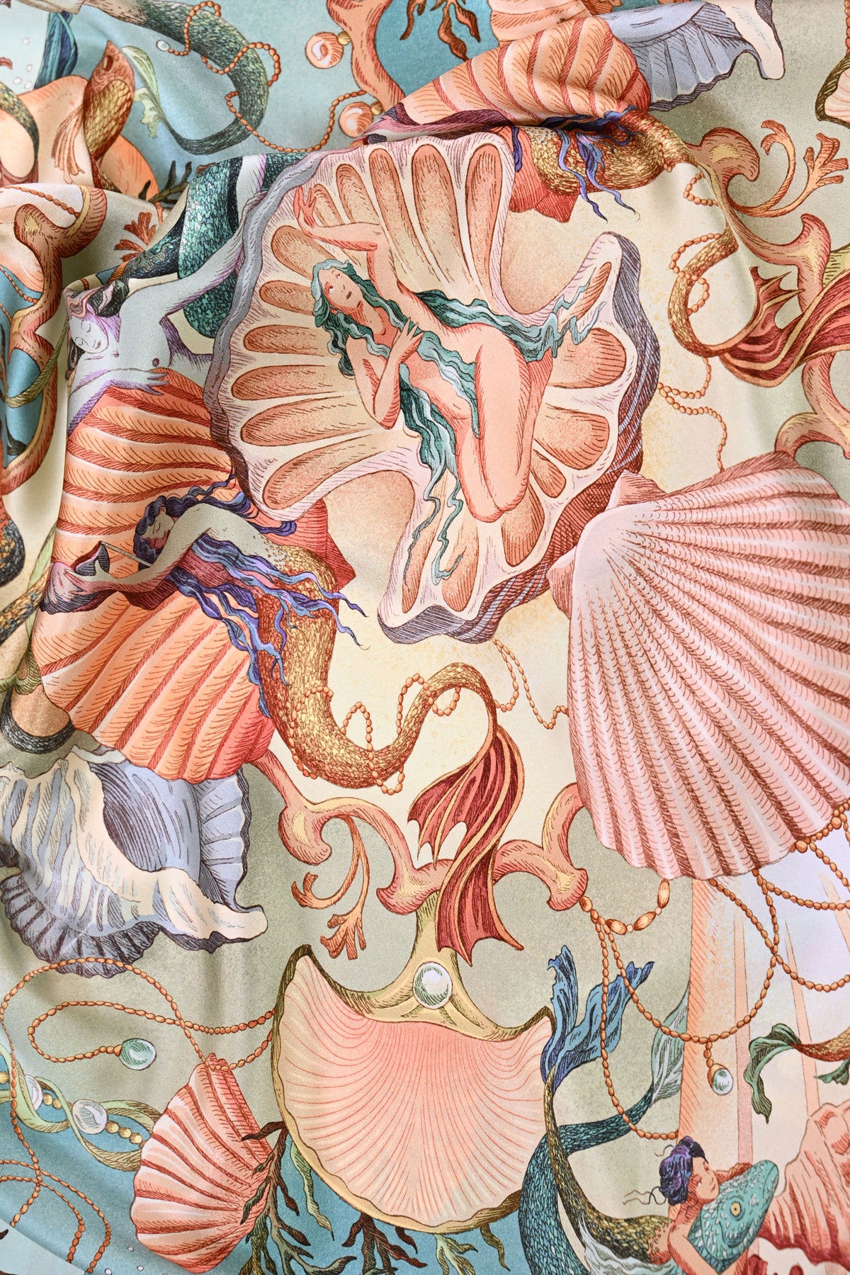 Silk scarf 90 "Seashell"