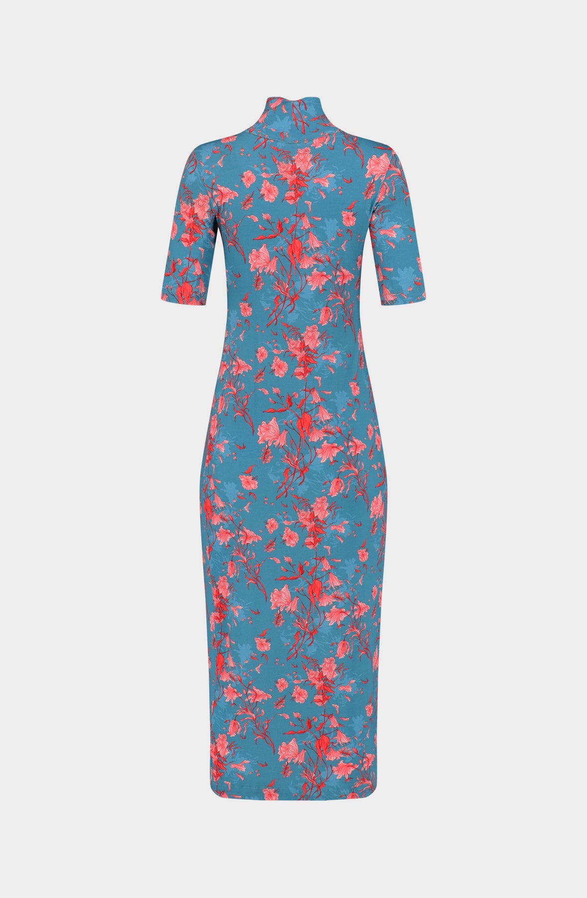 Faded flowers viscose long dress