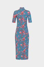 Faded flowers viscose long dress