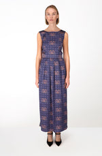 Flowers ornaments silk dress