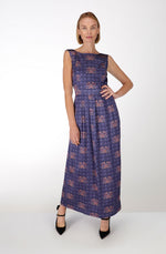 Flowers ornaments silk dress