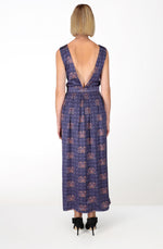 Flowers ornaments silk dress