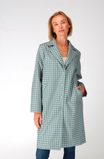 Grey houndstooth polyester waterproof coat