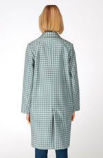Grey houndstooth polyester waterproof coat