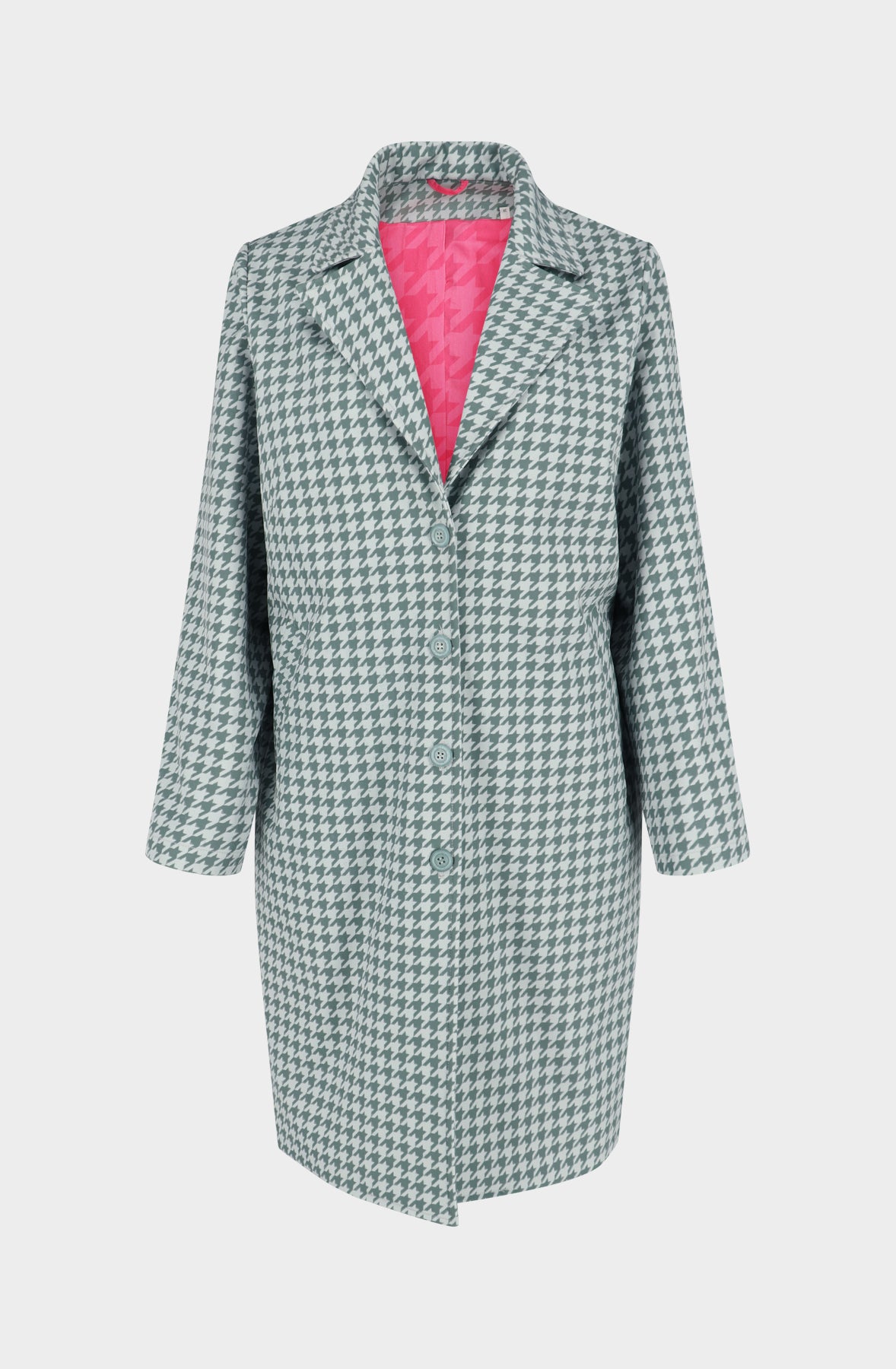 Grey houndstooth polyester waterproof coat