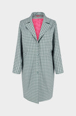 Grey houndstooth polyester waterproof coat