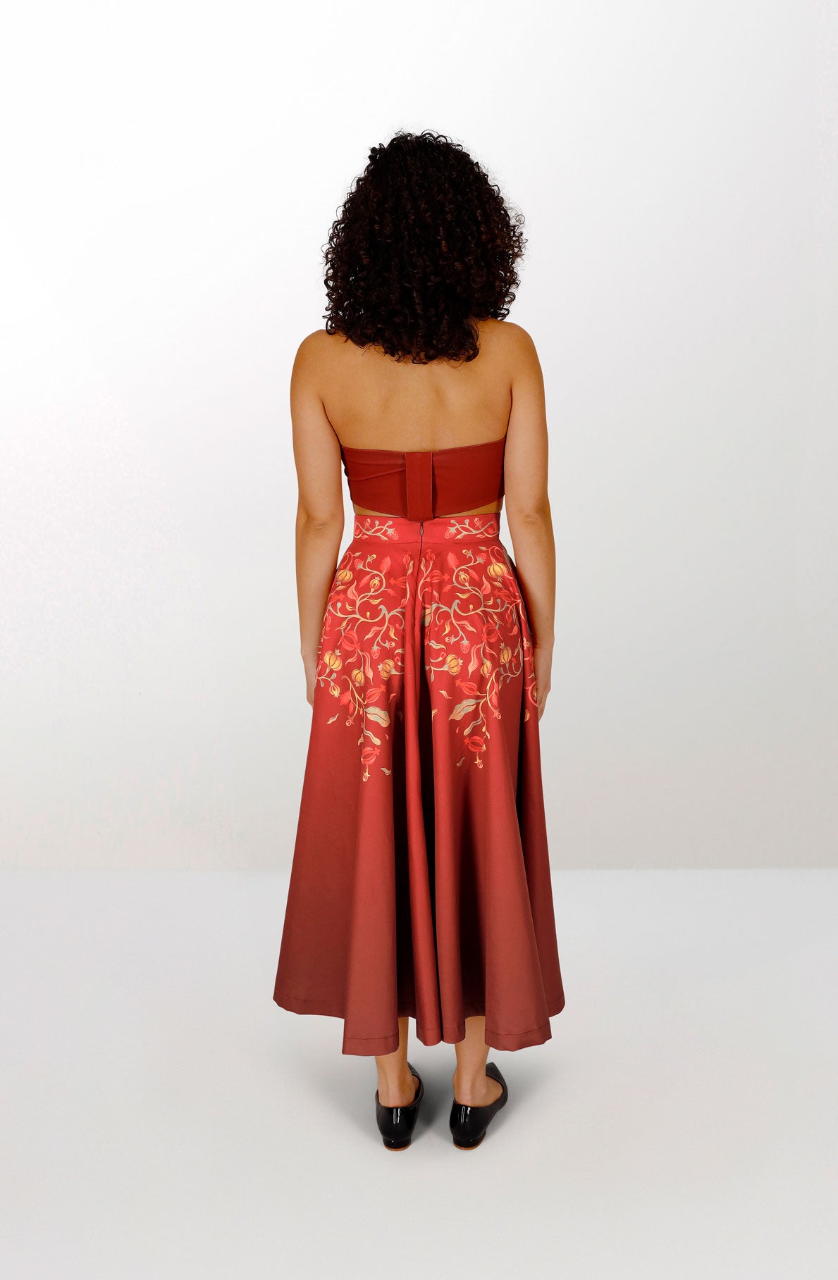 Organic cotton red long skirt