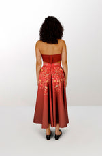 Organic cotton red long skirt