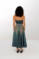 Organic cotton green long skirt