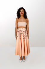 Organic cotton cream long skirt