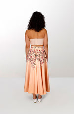 Organic cotton cream long skirt