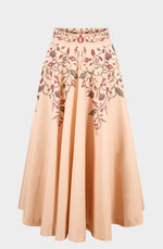 Organic cotton cream long skirt