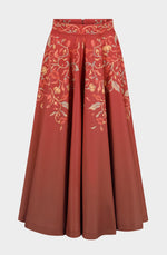 Organic cotton red long skirt