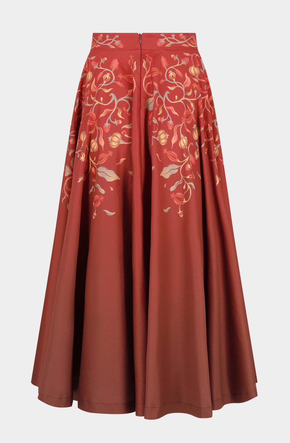 Organic cotton red long skirt