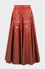 Organic cotton red long skirt